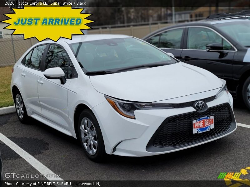 Super White / Black 2020 Toyota Corolla LE