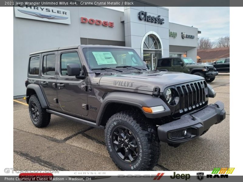 Granite Crystal Metallic / Black 2021 Jeep Wrangler Unlimited Willys 4x4