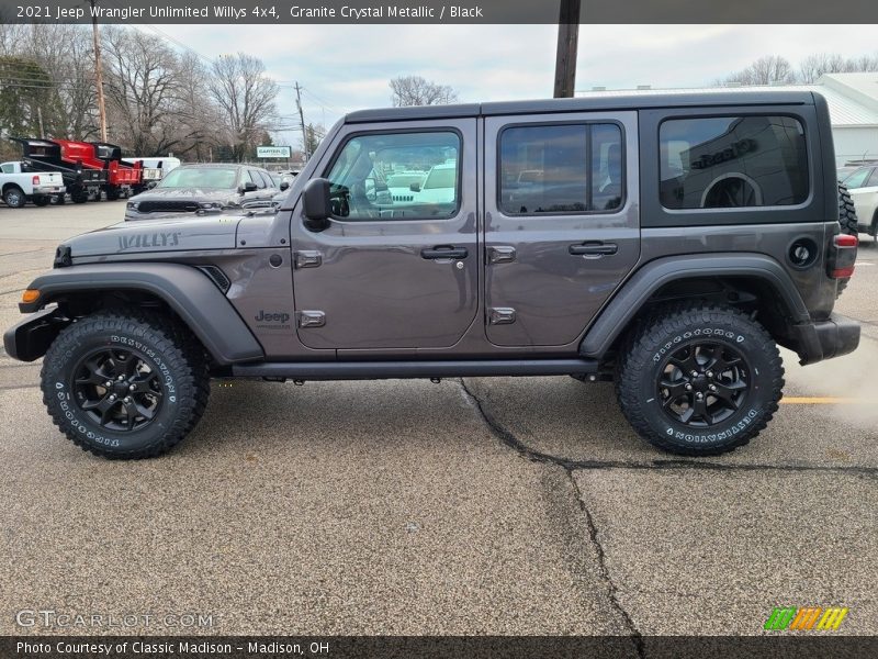 Granite Crystal Metallic / Black 2021 Jeep Wrangler Unlimited Willys 4x4