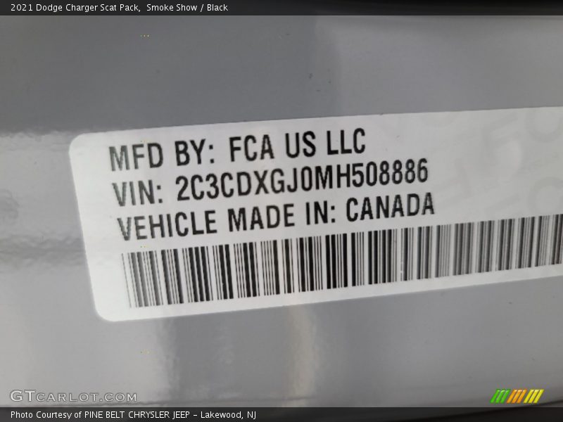 Smoke Show / Black 2021 Dodge Charger Scat Pack