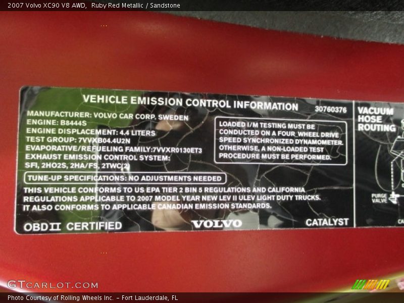 Ruby Red Metallic / Sandstone 2007 Volvo XC90 V8 AWD