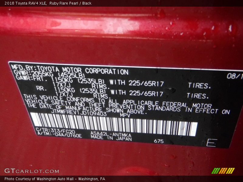 Ruby Flare Pearl / Black 2018 Toyota RAV4 XLE