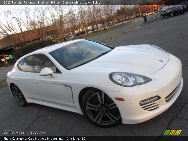 Carrara White / Luxor Beige 2013 Porsche Panamera Platinum Edition