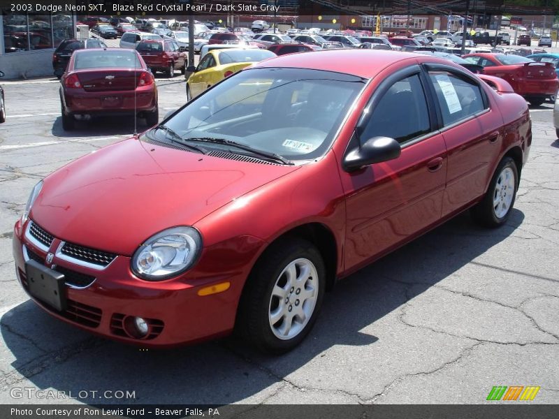 Blaze Red Crystal Pearl / Dark Slate Gray 2003 Dodge Neon SXT