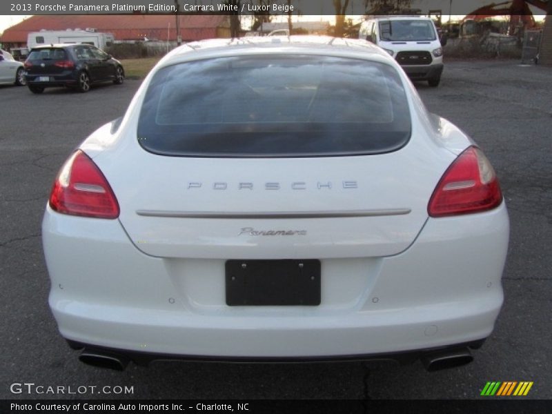 Carrara White / Luxor Beige 2013 Porsche Panamera Platinum Edition