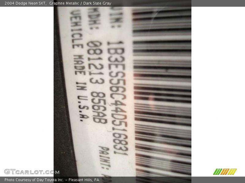 Graphite Metallic / Dark Slate Gray 2004 Dodge Neon SXT