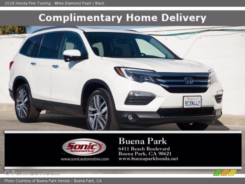 White Diamond Pearl / Black 2018 Honda Pilot Touring