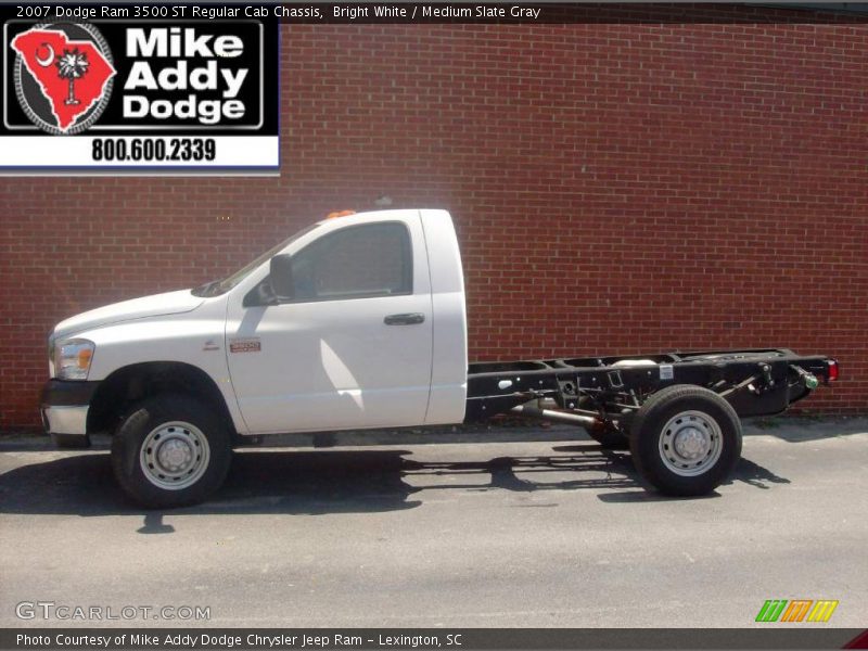 Bright White / Medium Slate Gray 2007 Dodge Ram 3500 ST Regular Cab Chassis