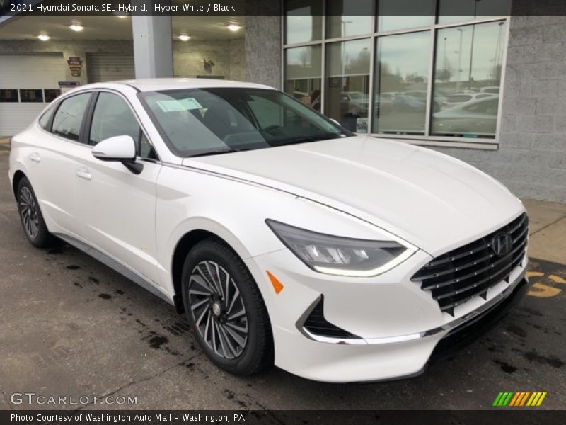 Hyper White / Black 2021 Hyundai Sonata SEL Hybrid