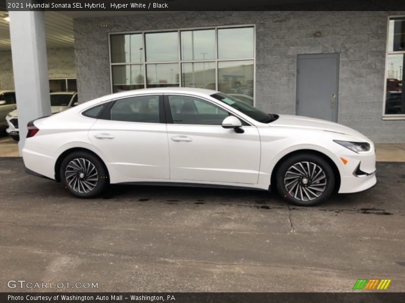 Hyper White / Black 2021 Hyundai Sonata SEL Hybrid