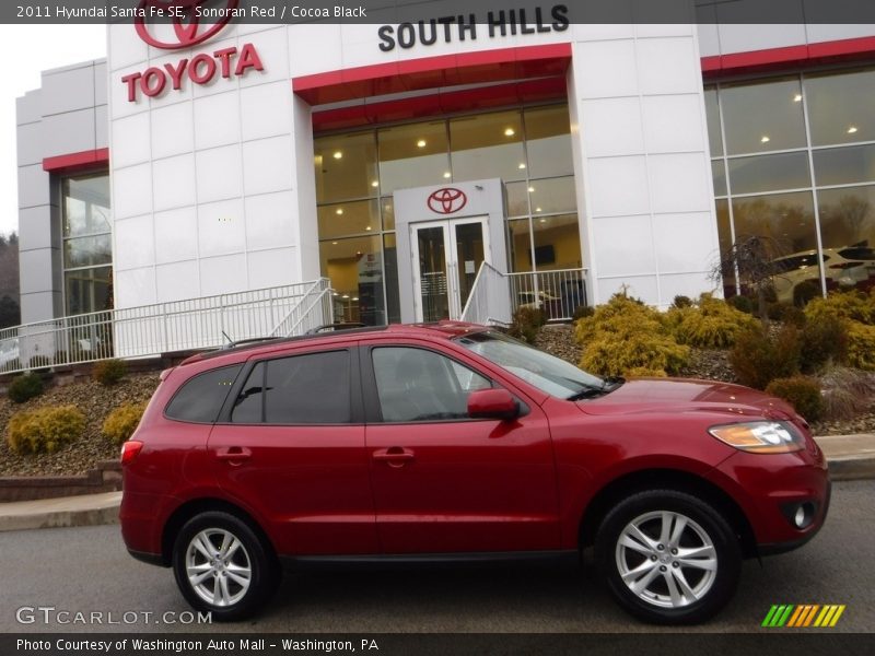 Sonoran Red / Cocoa Black 2011 Hyundai Santa Fe SE