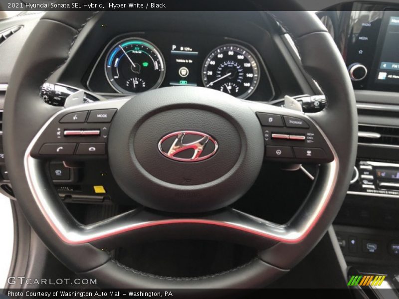Hyper White / Black 2021 Hyundai Sonata SEL Hybrid