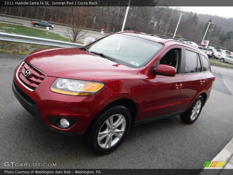 Sonoran Red / Cocoa Black 2011 Hyundai Santa Fe SE