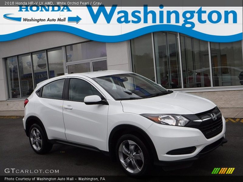 White Orchid Pearl / Gray 2018 Honda HR-V LX AWD