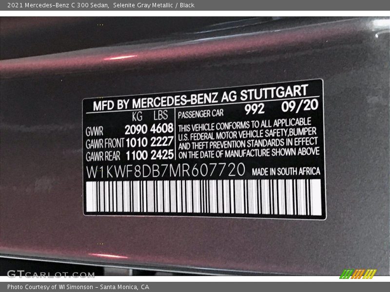 Selenite Gray Metallic / Black 2021 Mercedes-Benz C 300 Sedan