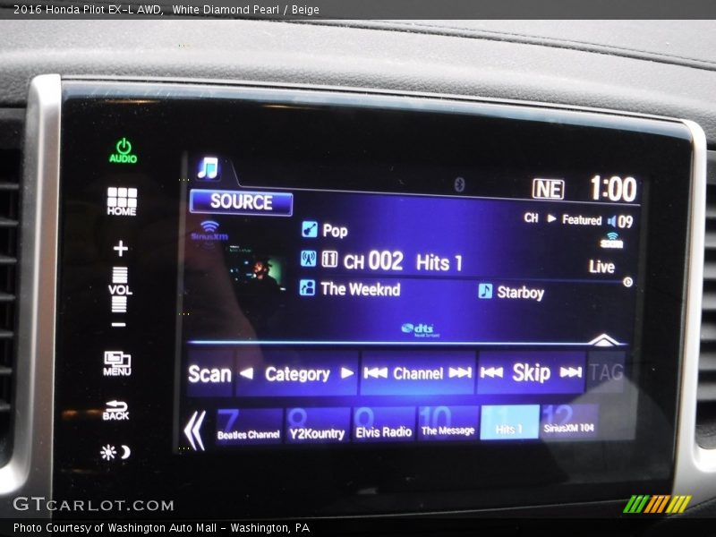 White Diamond Pearl / Beige 2016 Honda Pilot EX-L AWD