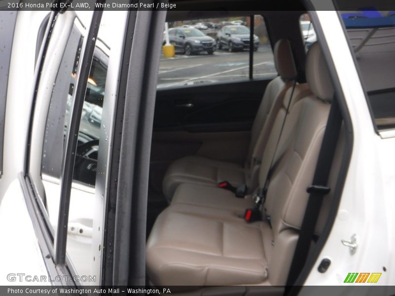 White Diamond Pearl / Beige 2016 Honda Pilot EX-L AWD