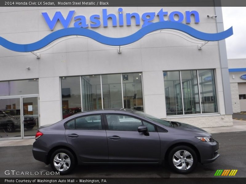 Modern Steel Metallic / Black 2014 Honda Civic LX Sedan
