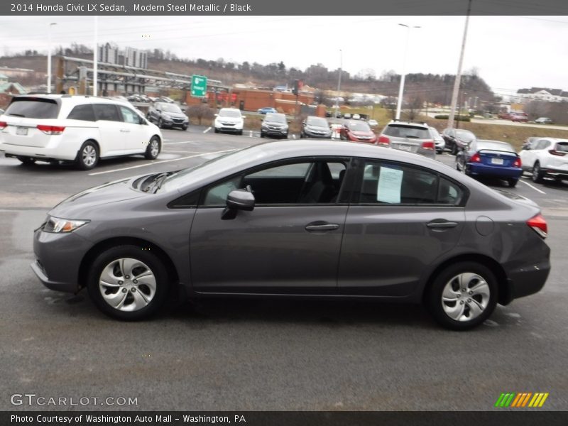 Modern Steel Metallic / Black 2014 Honda Civic LX Sedan
