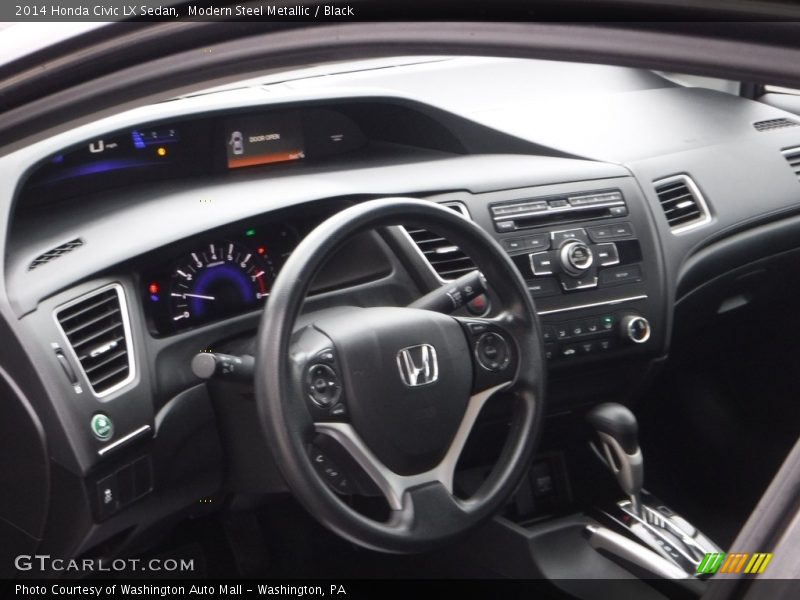 Modern Steel Metallic / Black 2014 Honda Civic LX Sedan