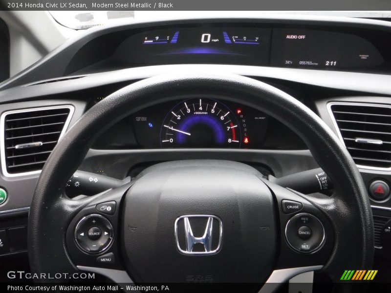 Modern Steel Metallic / Black 2014 Honda Civic LX Sedan