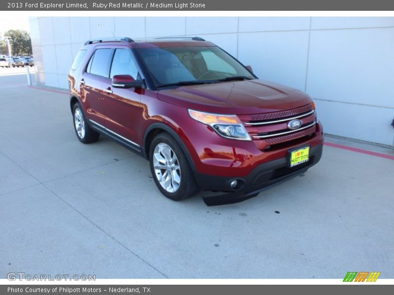 Ruby Red Metallic / Medium Light Stone 2013 Ford Explorer Limited