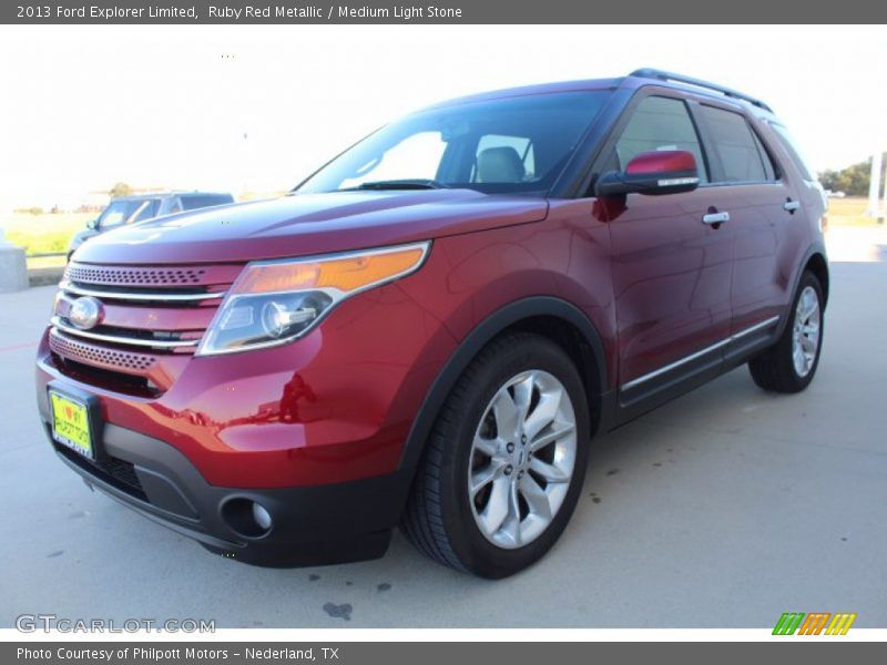 Ruby Red Metallic / Medium Light Stone 2013 Ford Explorer Limited