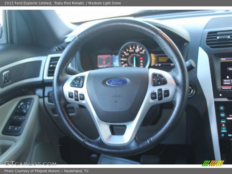 Ruby Red Metallic / Medium Light Stone 2013 Ford Explorer Limited