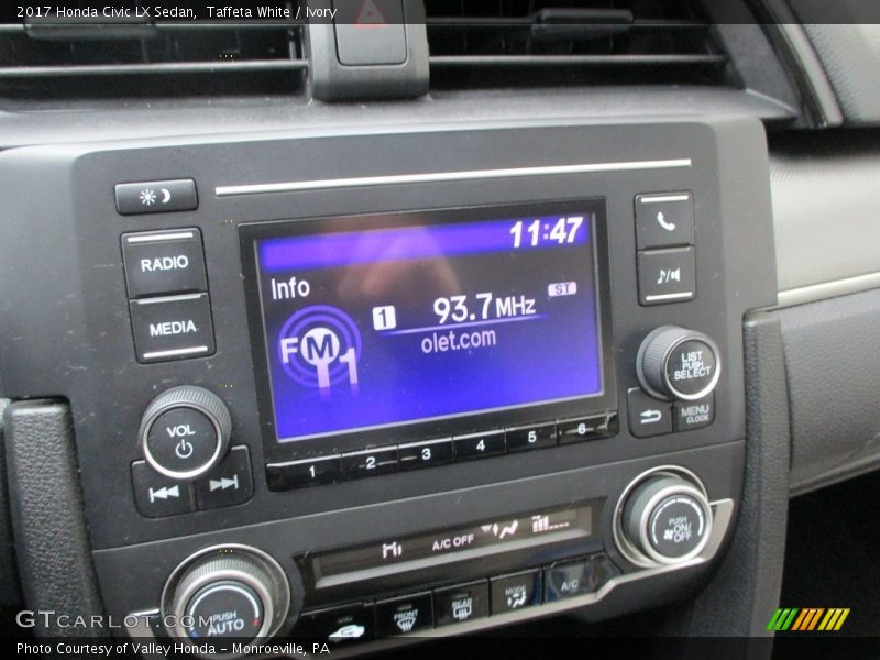 Taffeta White / Ivory 2017 Honda Civic LX Sedan