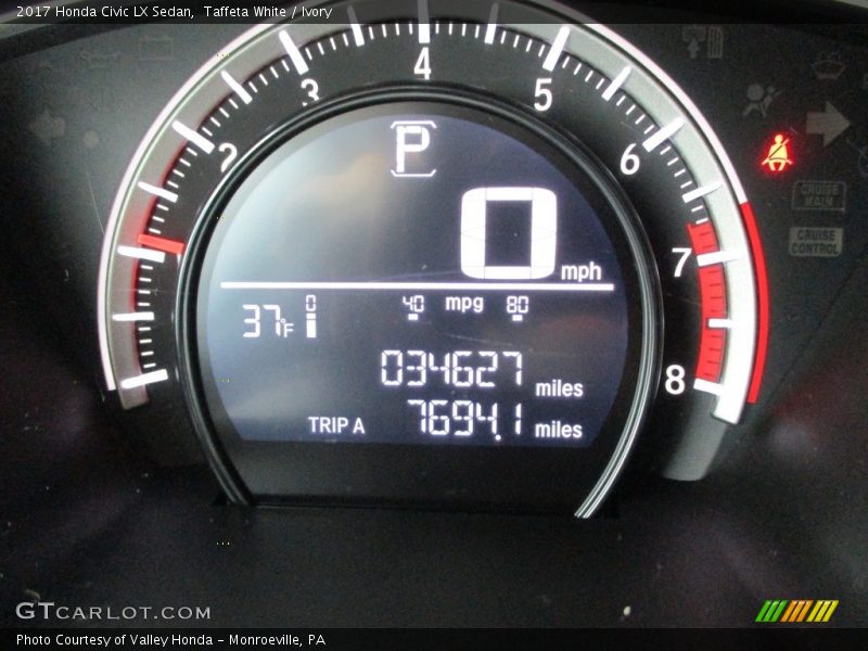 Taffeta White / Ivory 2017 Honda Civic LX Sedan