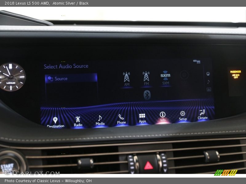 Atomic Silver / Black 2018 Lexus LS 500 AWD