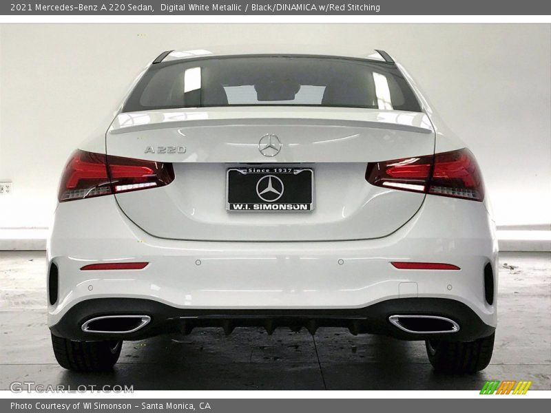 Digital White Metallic / Black/DINAMICA w/Red Stitching 2021 Mercedes-Benz A 220 Sedan