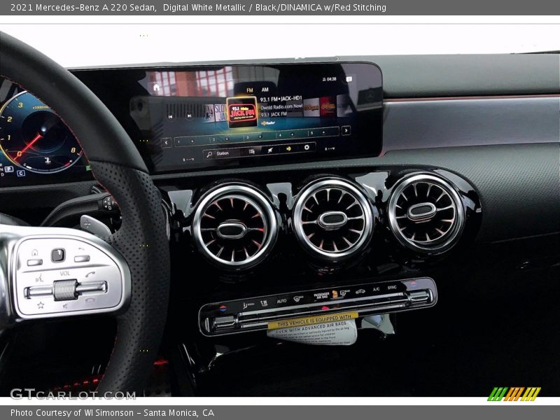 Digital White Metallic / Black/DINAMICA w/Red Stitching 2021 Mercedes-Benz A 220 Sedan