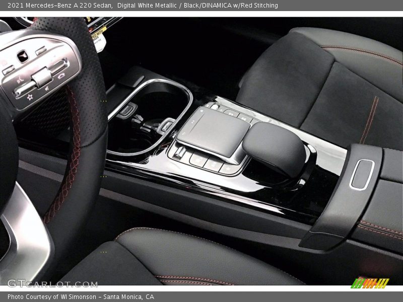 Digital White Metallic / Black/DINAMICA w/Red Stitching 2021 Mercedes-Benz A 220 Sedan