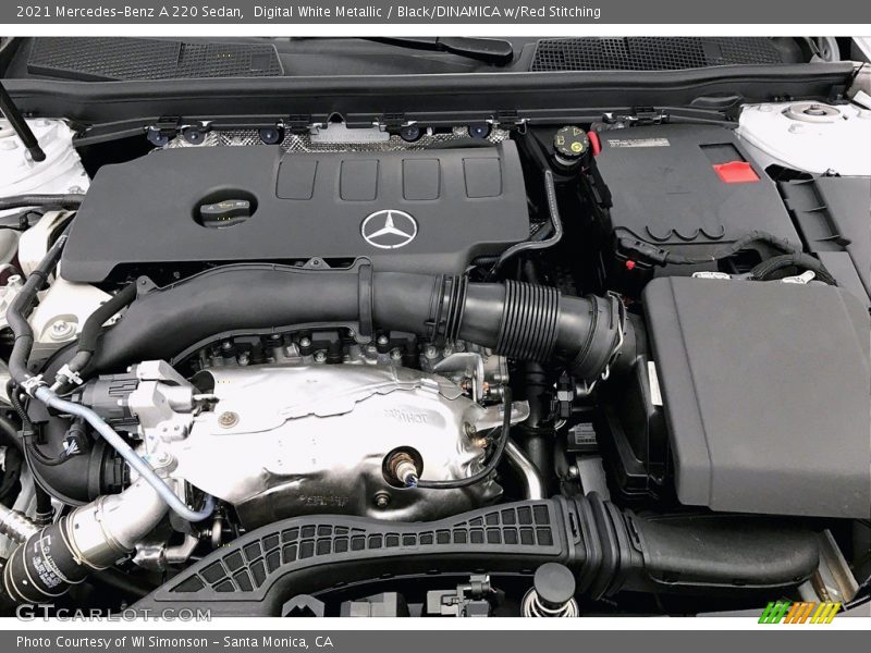 Digital White Metallic / Black/DINAMICA w/Red Stitching 2021 Mercedes-Benz A 220 Sedan