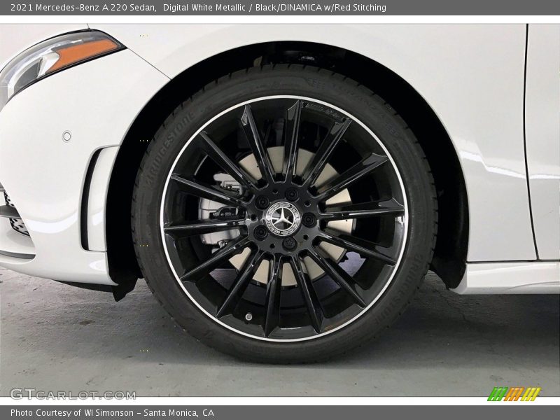 Digital White Metallic / Black/DINAMICA w/Red Stitching 2021 Mercedes-Benz A 220 Sedan