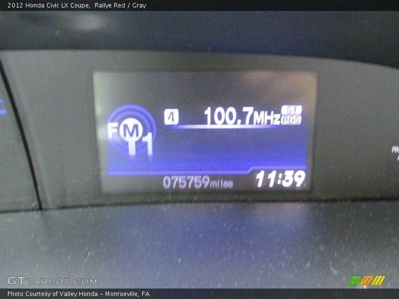 Rallye Red / Gray 2012 Honda Civic LX Coupe
