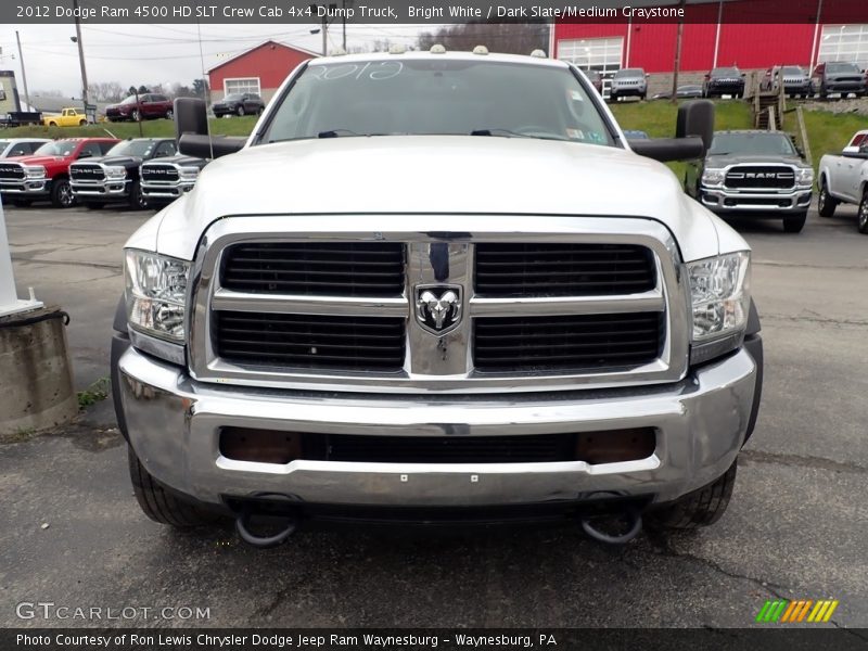 Bright White / Dark Slate/Medium Graystone 2012 Dodge Ram 4500 HD SLT Crew Cab 4x4 Dump Truck