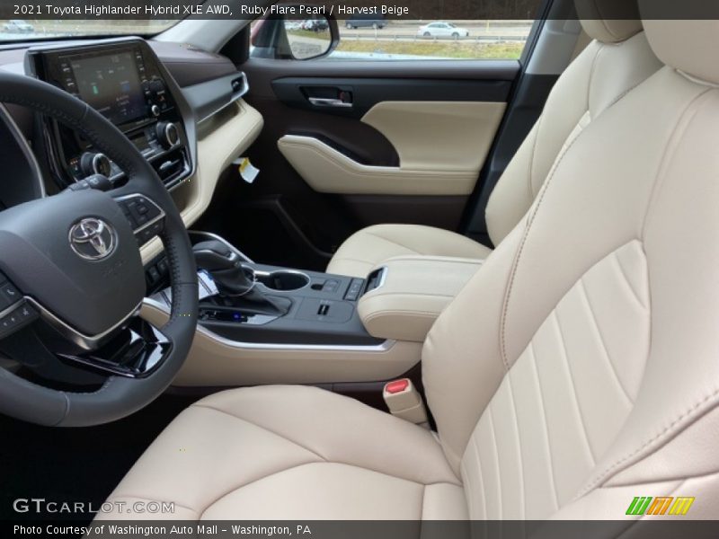 Ruby Flare Pearl / Harvest Beige 2021 Toyota Highlander Hybrid XLE AWD