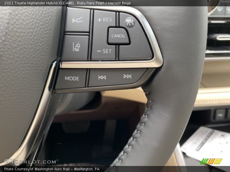 Ruby Flare Pearl / Harvest Beige 2021 Toyota Highlander Hybrid XLE AWD