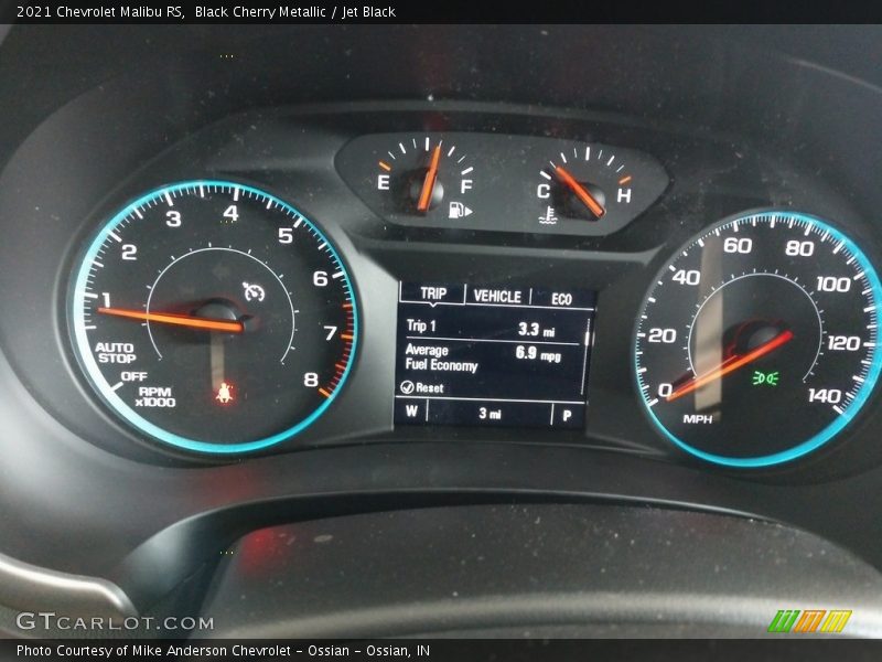 Black Cherry Metallic / Jet Black 2021 Chevrolet Malibu RS