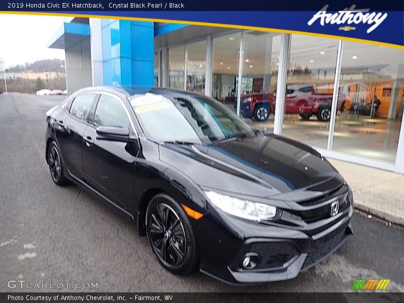 Crystal Black Pearl / Black 2019 Honda Civic EX Hatchback