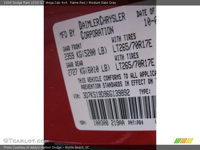 Flame Red / Medium Slate Gray 2006 Dodge Ram 1500 SLT Mega Cab 4x4