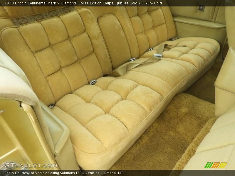 Rear Seat of 1978 Continental Mark V Diamond Jubilee Edition Coupe