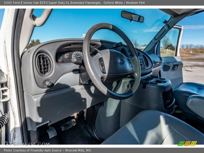 Oxford White / Medium Flint 2003 Ford E Series Van E350 Super Duty XL Extended Passenger