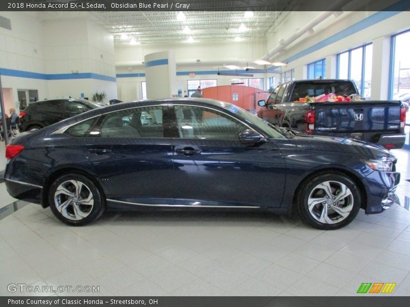 Obsidian Blue Pearl / Gray 2018 Honda Accord EX-L Sedan