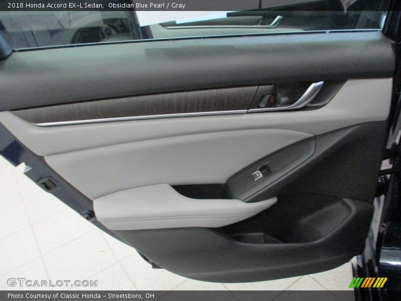 Obsidian Blue Pearl / Gray 2018 Honda Accord EX-L Sedan