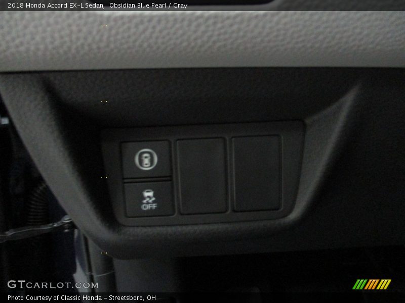 Obsidian Blue Pearl / Gray 2018 Honda Accord EX-L Sedan