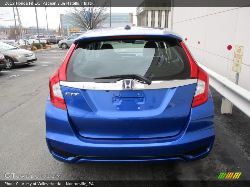 Aegean Blue Metallic / Black 2019 Honda Fit EX