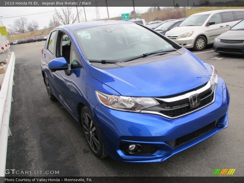 Aegean Blue Metallic / Black 2019 Honda Fit EX